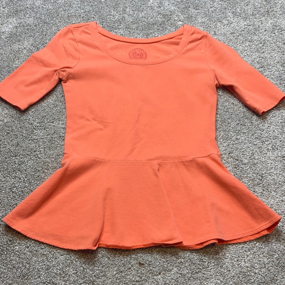 Orange Peplum Blouse